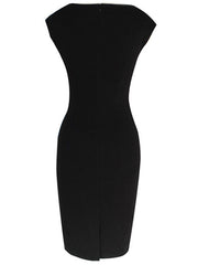 Asymmetric Neck Color Block Bodycon Dress