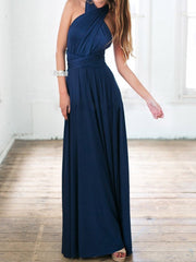 Multi-Way Plain Empire Evening Dress