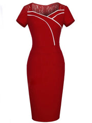 Square Neck Plain Lady Bodycon Dress