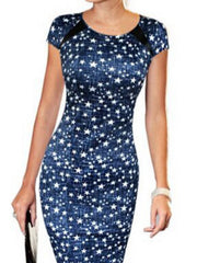 Round Neck Checkered Bodycon Dress