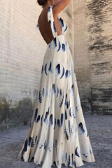 Sexy Sleeveless Floral Print Vacation Dresses For Woman
