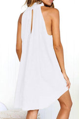 Crew Neck Plain Sleeveless Casual Dresses