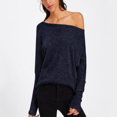 Sexy Off-The-Shoulder Knitted Sweater