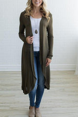 Snap Front Plain Casual Cardigans