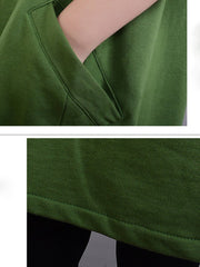 Round Neck Ruched Single Breasted Slit Pocket Plain Skater Dress
