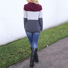 Colorblock Stitching Long Sleeve Hoodie