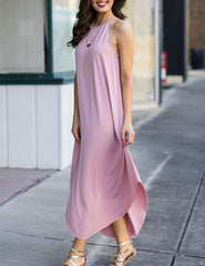 Women Sext Halter Sleeveless Sling Maxi Dress