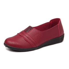 Plain Low Heeled Round Toe Date Comfort Flats