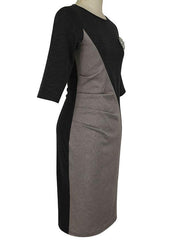 Round Neck Colouring Elegant Bodycon Dress