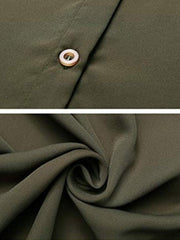 Autumn Spring Summer  Polyester  Women  V-Neck  Asymmetric Hem Single Breasted  Plain  Long Sleeve Blouses