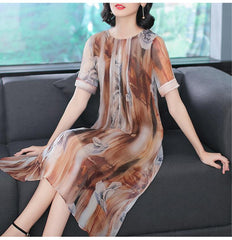 Women Elegant Printed Vintage Shift Dress