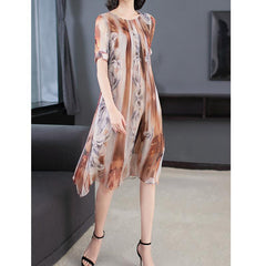 Women Elegant Printed Vintage Shift Dress