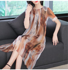 Women Elegant Printed Vintage Shift Dress