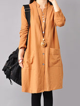 Band Collar Patch Pocket Plain Shift Dress