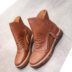 Women Side Zipper Vintage Casual Boots