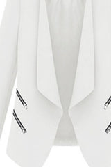 Notch Lapel Asymmetric Hem Plain Blazers
