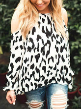 Sexy Round Neck Strapless Printed Long Sleeve T-Shirts