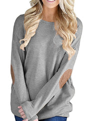 Batwing  Sleeve  Patchwork  Round  Neck T-Shirt