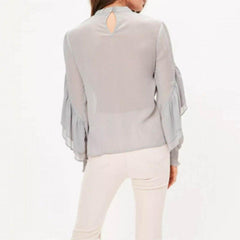 Elegant Round Neck Long Sleeve With Wave T-Shirts