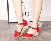 Women's Sandals Wedges Casual Comfort Foreign Trade Tip Hemp Buckle Female Sandals