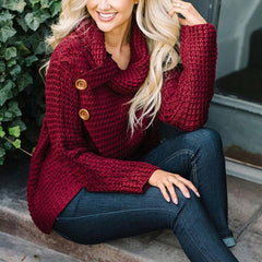 Fashion High Collar Long Sleeve Sweater