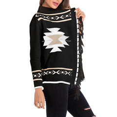Bohemian Printed Long Sleeve Tassels Casual Cardigans