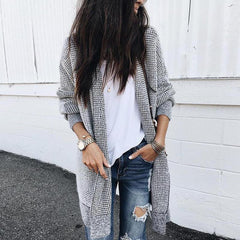 Fashion Plaids Long Sleeve Cardigans