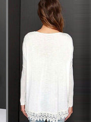 Round Neck Basic White Woman Daily T-shirts
