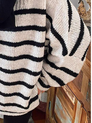 Vintage Long Sleeve Stripes Sweater