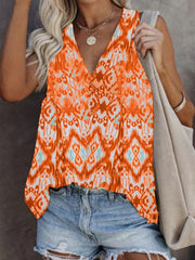 Women's casual sleeveless printed T-shirt plus size vest top