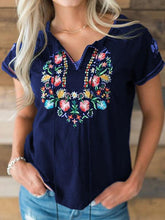 Vintage embroidered short sleeve T-shirts