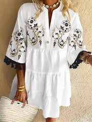 Bohemia stylw women v neck skater dresses