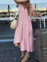 Loose v-neck irregular casual maxi chic dresses