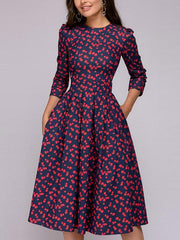 Small Flower Printed Skater Dresses