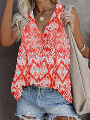 Women's casual sleeveless printed T-shirt plus size vest top