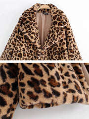 Vintage Leopard Print Woman Short Jacket