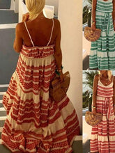Bohemian Print Strapless Halter Deep V-neck Vacation Dresses