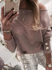 Batwing Long Sleeve Buttoned Blouses