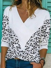 Casual printed round neck fall women T-shirts