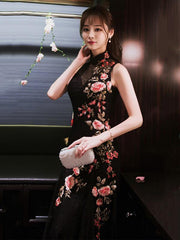 Embroidered Mermaid Cheongsam Evening Dress