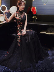 Embroidered Mermaid Cheongsam Evening Dress