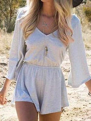 Fashion Backless Lacing V neck Jumpsuits