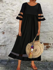 Sexy Solid Short Sleeve Knit Maxi Dresses