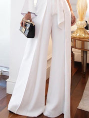 Women one off shoulder elegant bowknot tie long suits