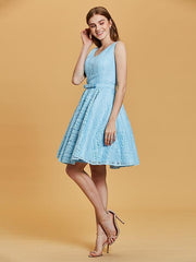 Sleeveless A-line Mini Evening Dress