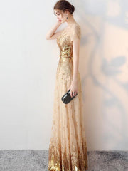 Printing Sequined Contrast O-Neck Short Sleeves Sheath Dresses