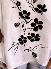 Cotton Long Sleeve Printed V Neck Shirts & Tops