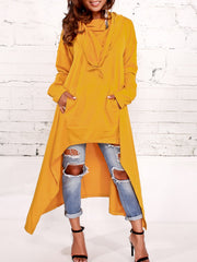 Asymmetric Long Sleeve Hoodie Sweatshirt