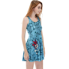 New Skeleton Print Vest Shift Dresses