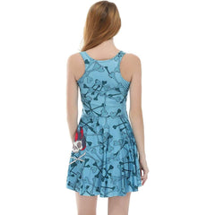 New Skeleton Print Vest Shift Dresses